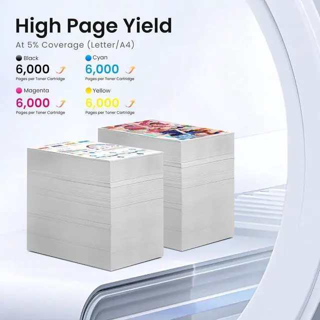 Alt view image 3 of 6 - GREENBOX Compatible High Yield MX-C30NT Toner Cartridge Replacement for Sharp MX-C30NT MX-C30NT-B MX-C30NT-C MX-C30NT-M MX-C30NT-Y Toner for MX-C250 C300P C300W C301W C303W Printer (4 Pack)