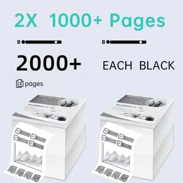 Alt view image 3 of 6 - 923xl Black Ink Cartridges with Chip Replacement for HP Ink 923 XL 923e Black Ink cartridges for OfficeJet 8120e 8122e 8124e Pro 8135e 8138e 8139e 8130e 8132e (2 Black)