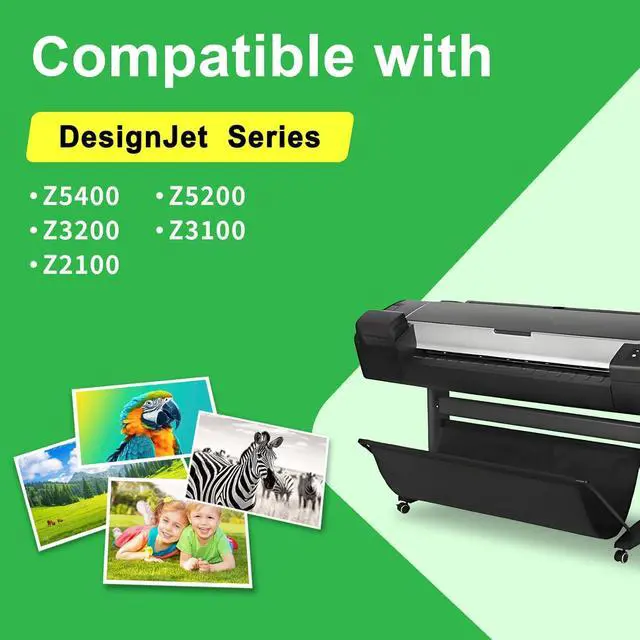 Alt view image 2 of 7 - 70 Ink Cartridge 130ml HP 70 Replacement for DesignJet Z5400 Z5200 Z3200 Z3100 Z2100 Printers(8-Pack,MBK/PBK/GY/C/M/Y/LC/LM)