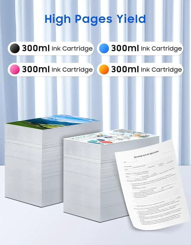 Alt view image 3 of 7 - 738 Ink Cartridges 300ml Replacement for HP 738 Ink for DesignJet T950 T850 Large Format Plotter Printer Ink 498N8A 676M6A F9J77A 676M8A, 4-Pack DesignJet 738 Ink Cartridges Black Cyan Magenta Yellow