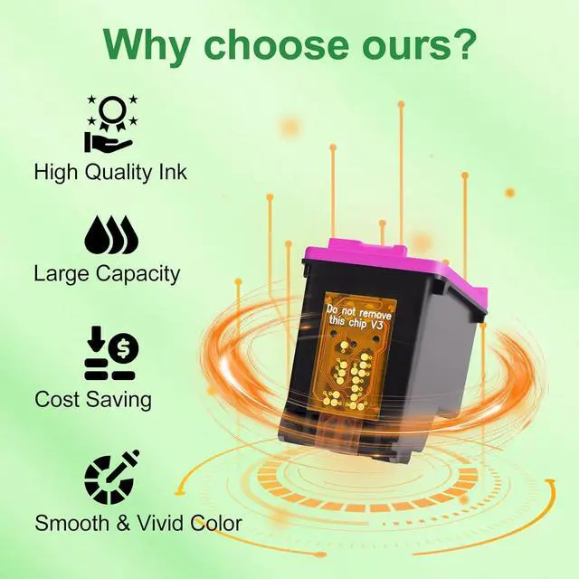 Alt view image 6 of 7 - 61XL Ink Cartridge Replacement for HP 61 XL Black Color Combo Pack for HP61 HP61XL Works with Envy 4500 5530 4501 4502 1000 1010 1050 1510 2050 2510 2540 2620 4630 Printer(6 Black, 4 Tri-color)