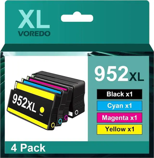 Main image of 952XL Ink Cartridges Combo Pack Replacement for HP 952 High Yield Work with Officejet Pro 7740 8210 8710 8720 8740 8715 7720 8725 8730 Printer (Black, Cyan, Magenta, Yellow, 4 Pack)