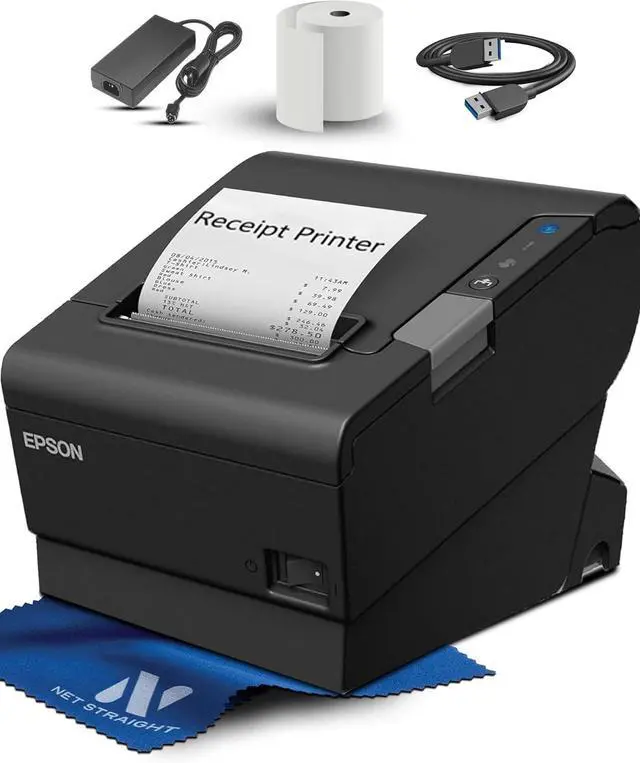 Main image of TM-T88VI Professional POS Receipt Printer - Commercial Thermal Printer, Ethernet Network, USB Serial, 350mm/s, Auto Cut, Restaurant/Retail Black (C31CE94061 for Epson)