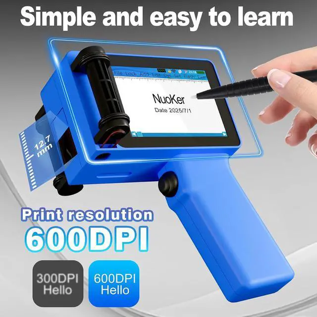 Alt view image 2 of 6 - Mini Handheld Inkjet Printer