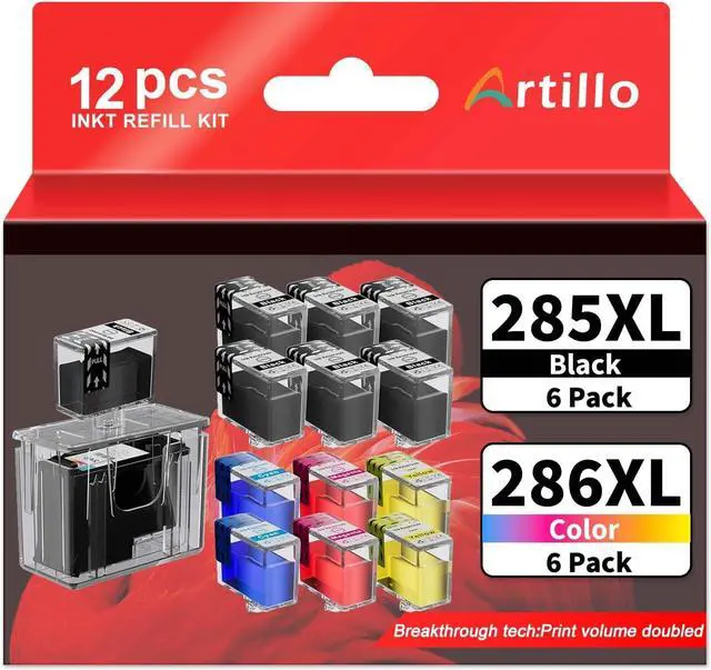 Main image of 285XL 286XL Ink Refill Kit Replacement for Canon 285XL 286XL Ink Cartridge PG-285XL CL-286XL for PIXMA TS7720 TS7722 TR7820 Printer (6BK/2C/2M/2Y, 12 Pack)