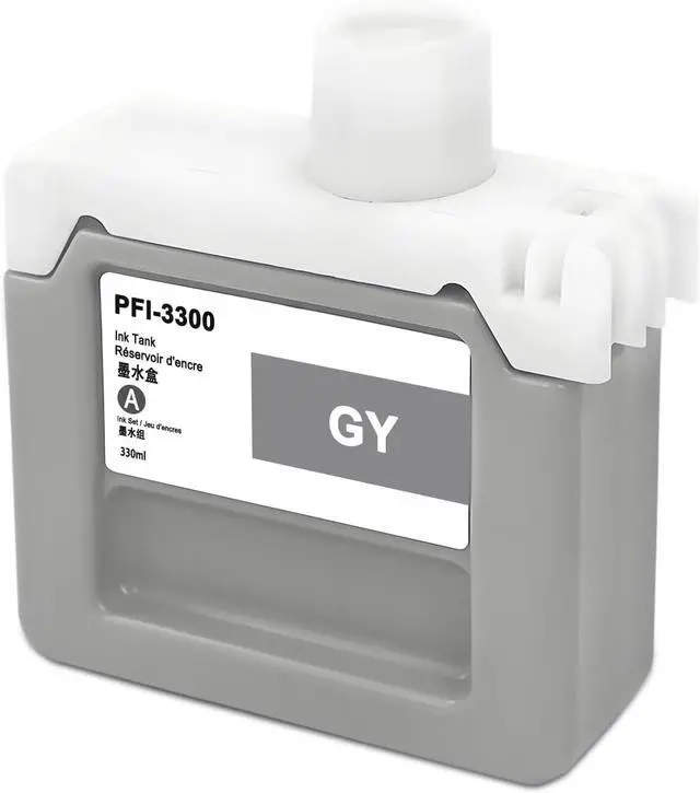 Main image of PFI-3300 Gray Ink Cartridge 330ml Pigment PFI-3300GY Ink Tank Compatible with Canon imagePROGRAF PRO-4600 PRO-6600 PRO-2600 GP-4600S GP-6600S Printer