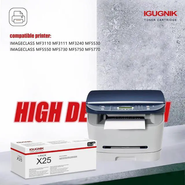 Alt view image 2 of 6 - 1 Pack X25 Black Toner Cartridge Replacement for Canon X25 Work with imageCLASS MF3110 MF3111 MF3240 MF5530 MF5550 MF5730 MF5750 MF5770