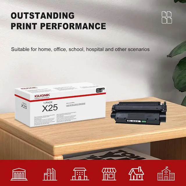 Alt view image 6 of 6 - 1 Pack X25 Black Toner Cartridge Replacement for Canon X25 Work with imageCLASS MF3110 MF3111 MF3240 MF5530 MF5550 MF5730 MF5750 MF5770