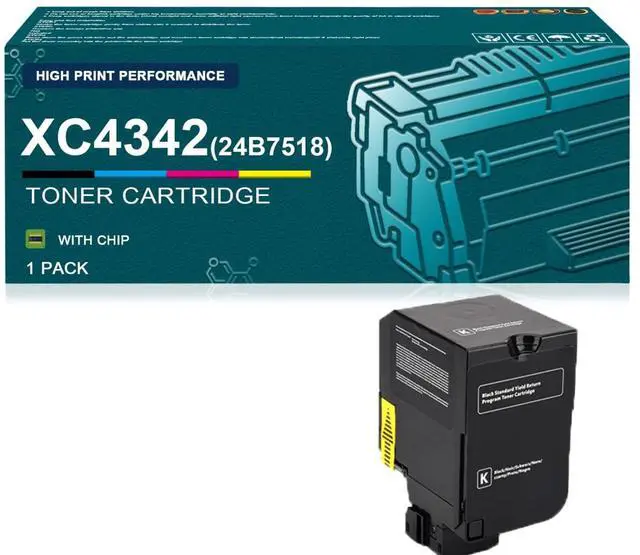 Main image of Compatible for Lexmark XC4342 Toner Cartridges Combo Pack Replacement for 24B7518 24B7515 24B7516 24B7517 Cartridges Fit for Lexmark XC4342 XC4352 Printers (1 Pack Black)