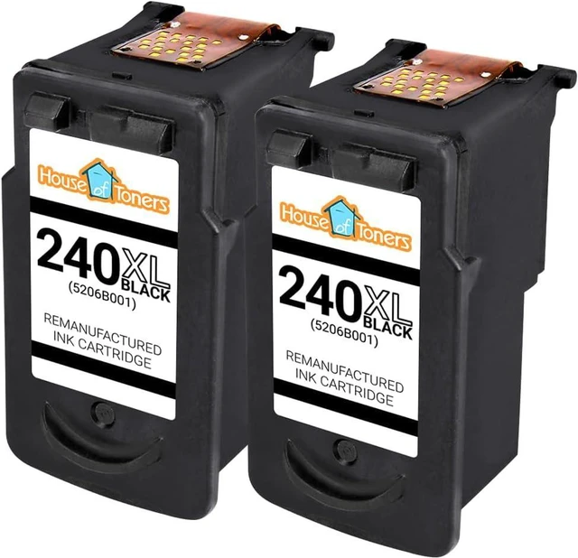Alt view image 2 of 7 - Houseoftoners Remanufactured 2-Pack for Canon PG-240XL Black Ink Cartridges High Yield Replacement for Canon PG240XL PIXMA MG2120 MG3220 MG3222 MG3520 MG3620 MX432 MX452 (2-Black)