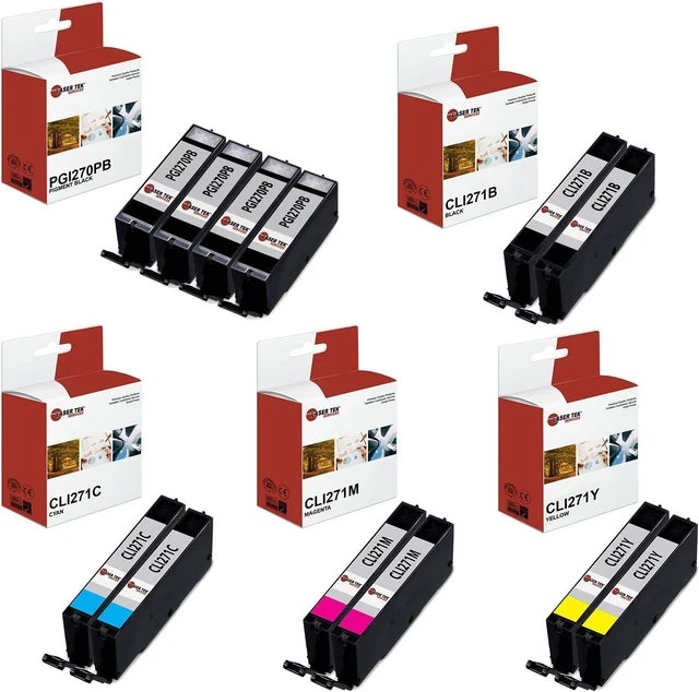 Main image of Laser Tek Services Compatible High Yield Ink Cartridge Replacement for Canon PGI-270 CLI-271 Works with Canon Pixma MG5720 MG5721 TS5020 Printers (Pigment Black, Black, Cyan, Magenta, Yellow, 12 Pack)
