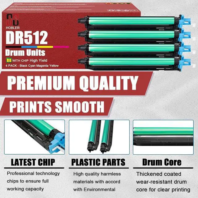 Alt view image 4 of 7 - DR512 Drum Units Compatible for Konica Minolta DR512K DR512C DR512M DR512Y A2XN0RD A2XN0TD Imaging Drum Unit Work for Bizhub C224 C284 C364 C454 C554 Printers