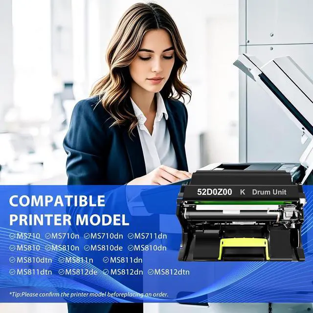 Alt view image 2 of 5 - 52D0Z00 Remanufactured Drum Unit Compatible for Lexmark 52D0Z00 520Z for MS710n MS810dn MS811n MS810de MS811dn MS810dtn MS811dtn