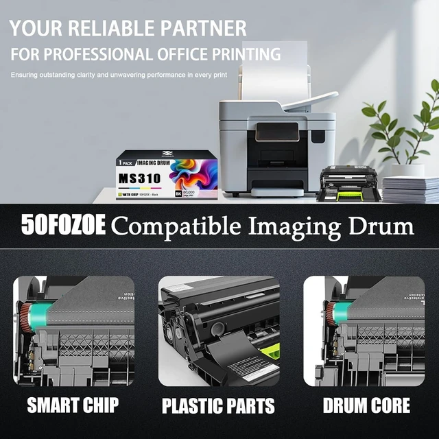 Alt view image 4 of 7 - 50F0Z0E Drum Units Compatible for Lexmark 50F0Z0E Imaging Drum Unit Work for Lexmark MS310 MS312 MS315 MS410 MS415 MS510 MS610 MS617 MX310 MX410 MX417 MX510 Printers