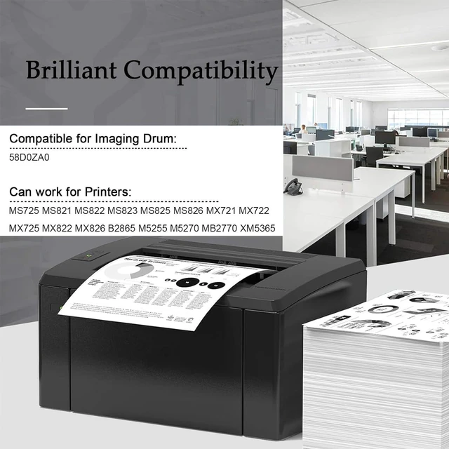 Alt view image 2 of 7 - 58D0ZA0 Drum Units Compatible for Lexmark 58D0ZA0 Imaging Drum Unit Work for Lexmark MS725 MS821 MS822 MS823 MS825 MS826 MX721 MX722 MX725 MX822 MX826 B2865 Printers