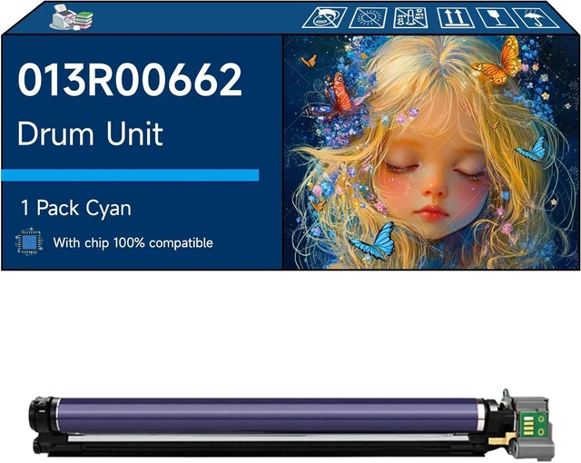 Main image of Compatible with Xerox 013R00662 Drum Unit Work for Xerox WorkCentre 7830 7835 7845 7855 7970 Printers, High Yield 100000 Pages, with Chip, High-Definition Printing (1 Pack Cyan)