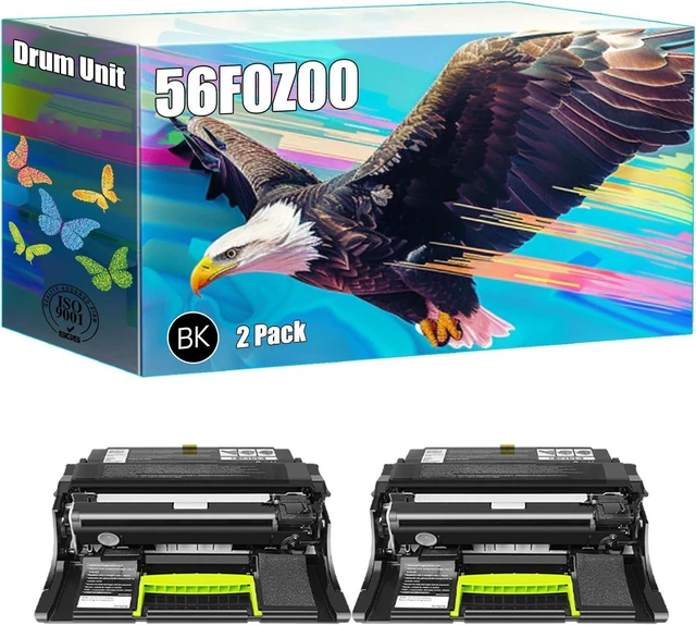 Main image of Compatible with Lexmark 56F0Z00 Drum Unit Work for Lexmark M3250 XM3250 Printers, with Chip, High Yield 80000 Pages, Bright Colors Clear Printing (2-Pack Black)