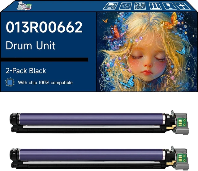 Main image of Compatible with Xerox 013R00662 Drum Unit Work for Xerox WorkCentre 7830 7835 7845 7855 7970 Printers, High Yield 100000 Pages, with Chip, High-Definition Printing (2 Pack Black)