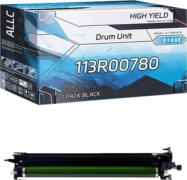 Main image of ALLC Compatible for Xerox 113R00780 Drum Unit Work for Xerox VersaLink C7020 C7025 C7030 Printers, with Chip, High Yield 90000 Pages, Clear Printing (1 Pack Black)