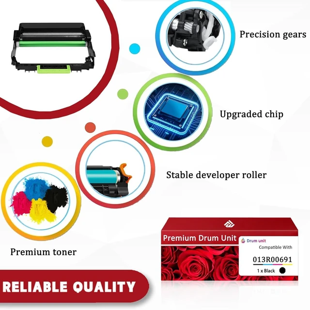 Alt view image 4 of 7 - 013R00691 Drum Unit Compatible for Xerox 013R00691 Imaging Drum Work for Xerox B230 B225 B235 Printers