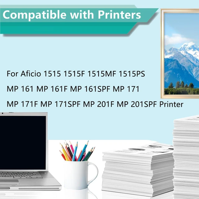 Alt view image 2 of 7 - Type 1515 Black Drum Unit for 411844 Photo Conductor Unit Compatible for Ricoh Aficio 1515 1515F 1515MF MP 161F 161SPF 171FPrinter, High-Yield 45,000 Pages with Chip, Ready to Use 1 Pack