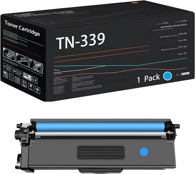 Main image of Compatible with Brother TN-339 Toner Cartridge Work for Brother HL-L9300CDWT MFC-L9550CDW Printers, with Chip, High Yield 6000 Pages, High-Definition Printing (1 Pack Cyan)