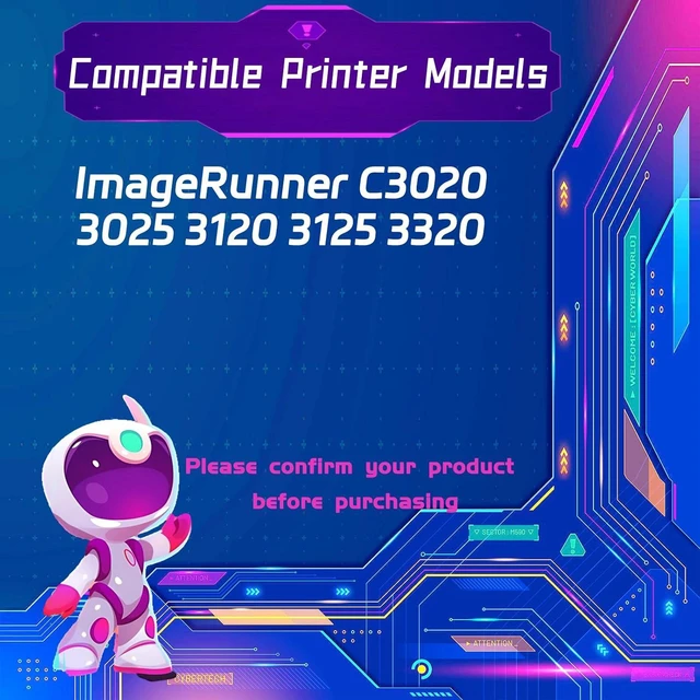 Alt view image 2 of 7 - Compatible for Canon NPG-67 Toner Cartridges for ImageRunner C3020 3025 3120 3125 3320 Printers, with Chip High Yield 6300 Pages, Durability (2 Pack Black)