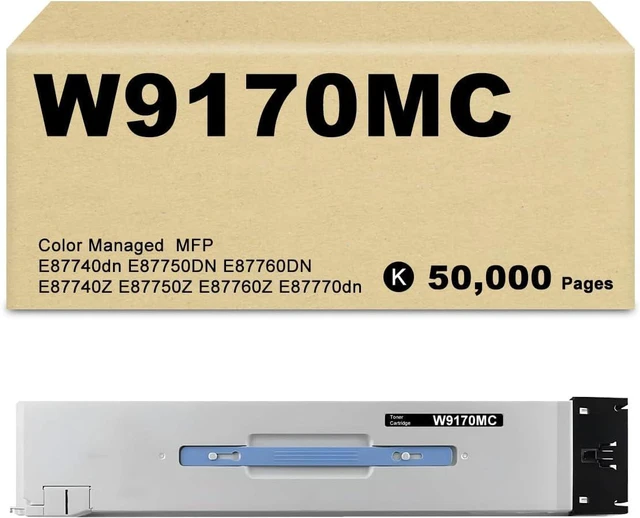 Main image of W9170MC Black Toner Cartridge (50,000 Yield/1 Black) Replacement for HP W9170MC Toner for MFP E87740dn E87750DN E87760DN E87740Z E87750Z E87760Z E87770dn