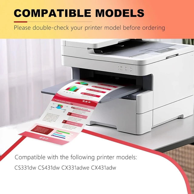 Alt view image 2 of 7 - Compatible for Lexmark 20N10 Toner Cartridge with Smart Chip, High-Yield 1-Pack for CS331dw CS431dw CX331adwe CX431adw Series | 2,000 Pages | Office & Home Use