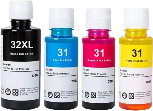 Alt view image 3 of 3 - 31 32XL Refill Dye Ink for H-/*P 455 457 450 7301 6001 7602 5101 7001 551 651 Printers for S-Art T-nk 670 675 720 725 750 Inks(31-1Set)