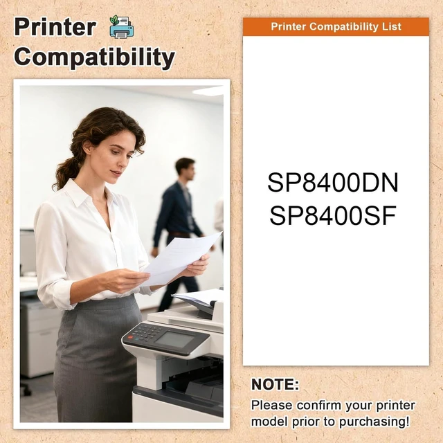 Alt view image 2 of 7 - Compatible 821276 High-Capacity Toner Cartridge Set, Works for Ricoh SP8400DN SP8400SF Printers, Bright Colors and Clear Printing 2*Black