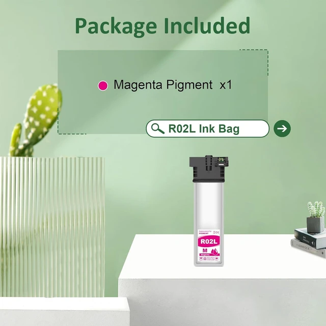 Alt view image 2 of 7 - Remanufactured R02L Ink Cartridges 1 Pack Magenta Replacement for Workforce Pro ET-8700 Printers