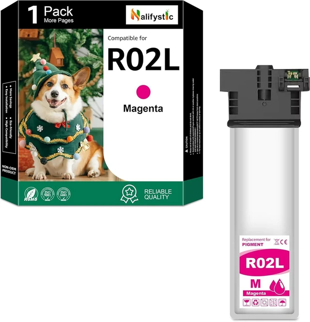 Main image of Remanufactured R02L Ink Cartridges 1 Pack Magenta Replacement for Workforce Pro ET-8700 Printers