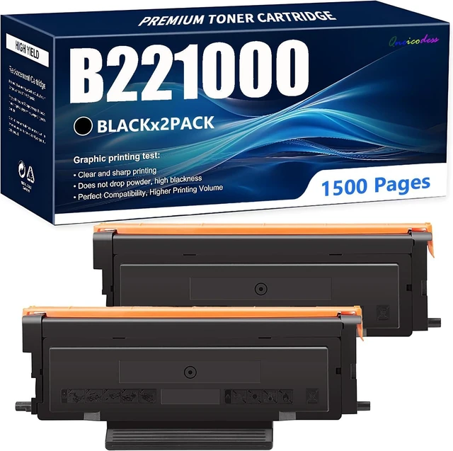Main image of B221000 Black Toner Cartridge Compatible for Lexmark B2236dw 2442dw 2546dn B2650dn Series Printer(1500 Pages) (2-Pack)
