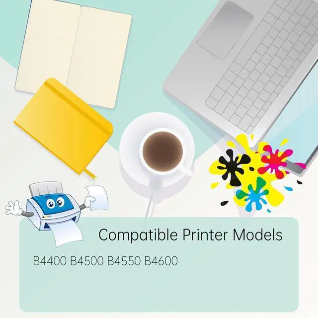 Alt view image 2 of 7 - Compatible with Okidata OKI B4400/B4500 Toner Cartridges Work for Okidata OKI B4400 B4500 B4550 B4600 Printers, High Yield 4000 Pages, with Chip, High-Definition Printing (4 Pack Black)