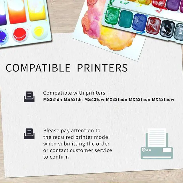Alt view image 2 of 7 - 55B1X00 Toner Cartridge (with chip) Compatible for Lexmark Compatible Replacement for Lexmark MS331dn MS431dn MS431dw MX331adn MX431adn MX431adw Printers,Black 20000 Pages