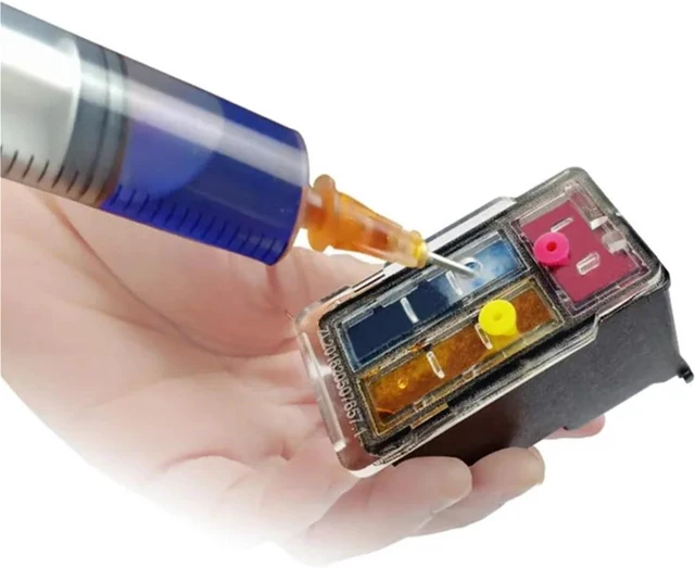 Alt view image 3 of 4 - Compatible for HP 62XL Refillable Ink Cartridge for 5640 7640 5540 5740 200 Printer(Tri-Color)