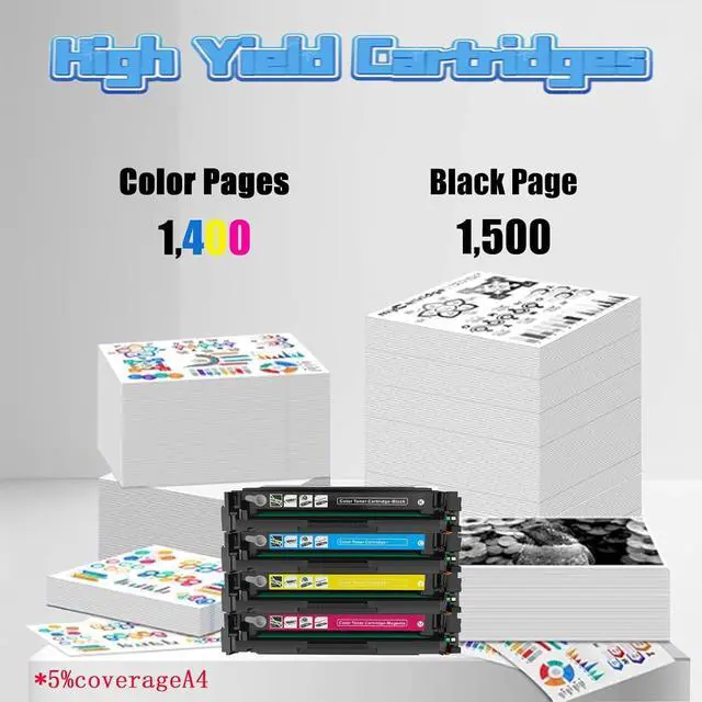 Alt view image 3 of 7 - 205A Toner Cartridges Compatible for HP CF530A CF531A CF533A CF532A Toner Cartridge Work for HP Color Laserjet Pro M154a M154nw MFP M180 M180n M180nw M181fw Printer