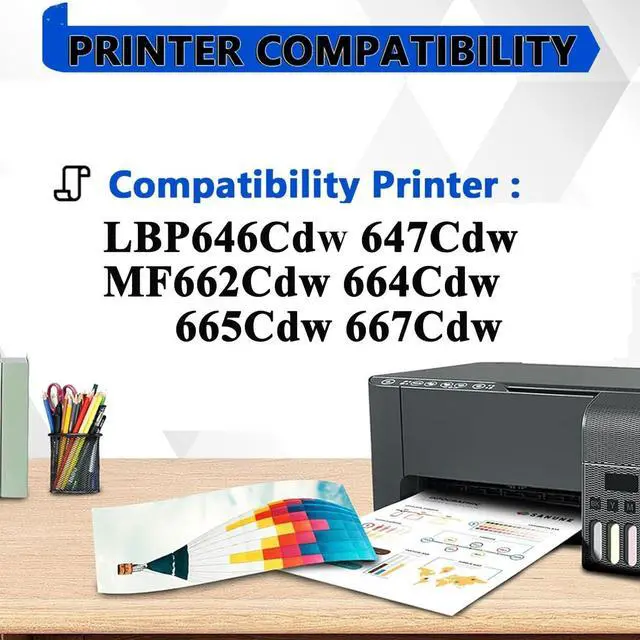 Alt view image 3 of 7 - 075 CRG-075 Toner Cartridges Replacement Compatible for Canon Color imageCLASS LBP646Cdw 647Cdw MF662Cdw 664Cdw 665Cdw 667Cdw Printers(BK/C/M/Y)(2 Pack Black)