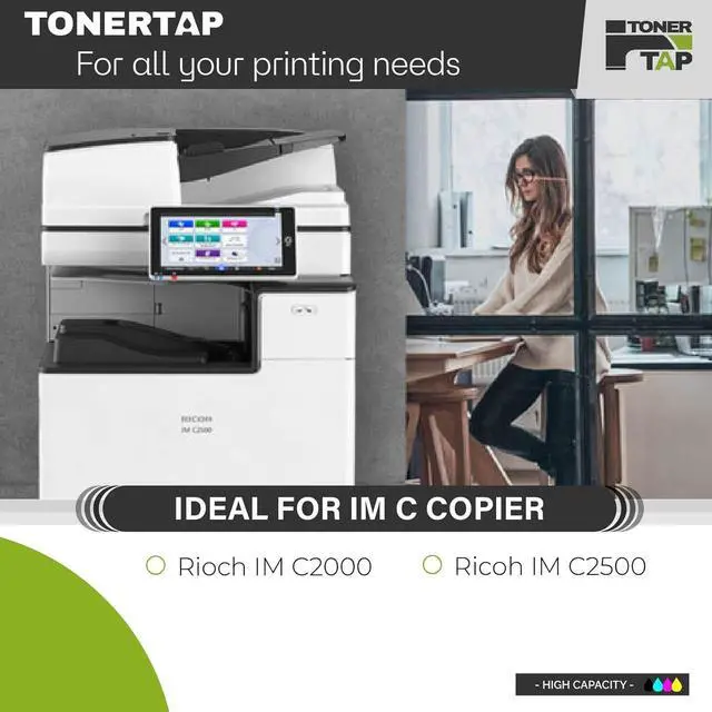 Alt view image 2 of 6 - TonerTap Compatible Toner Cartridge 4-Pack for Ricoh IM C2000, IM C2500, Compatible Replacement for Ricoh 842307, 842308, 842309, 842310 IMC2000, IMC2500 Toner with Chip