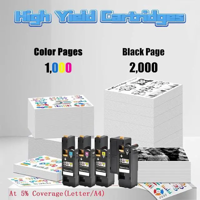 Alt view image 3 of 7 - 6000 6010 Toner Cartridges Compatible for Xerox 106R01630 Black Toner Cartridge Work for Xerox Phaser 6000 6010 WorkCentre 6015 Printer