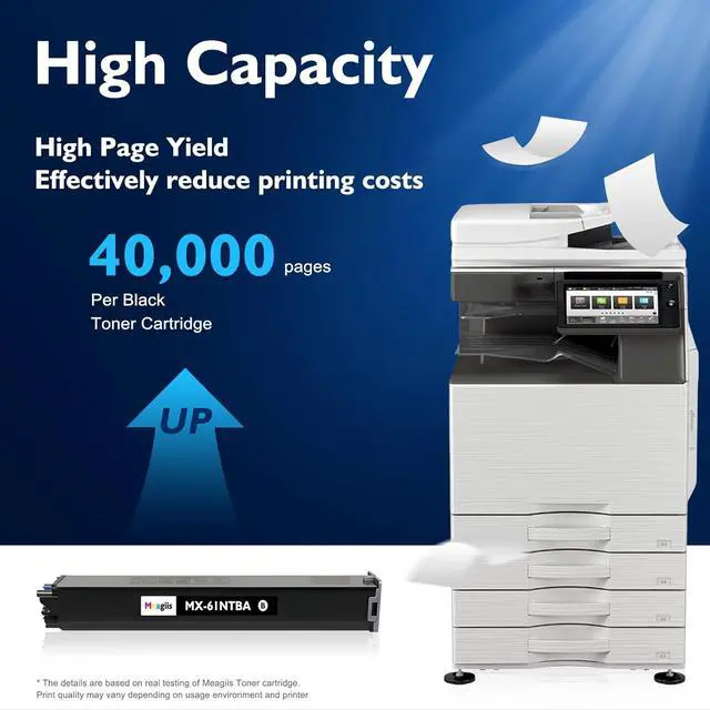 Alt view image 3 of 7 - MX-60NT MX-61NT Black Toner Cartridge 1-Pack Replacement for Sharp MX-60NT-BA MX-61NT-BA MX-60NTBA MX-61NTBA for MX-2630 MX-3050 MX-3051 MX-3071 MX-4071 MX-5051 MX-5071 MX-6050V MX-6070N Printer