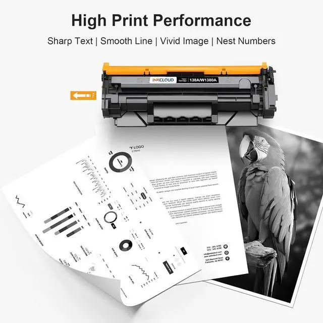 Alt view image 6 of 7 - 138X Black Toner Cartridges Replacement for HP 138X 138A W1380X W1380A Work with HP LaserJet Pro 3001dw MFP 3101fdw 3001fdw Printer - 2Pack High Yield with Chip 138A 138X Toner