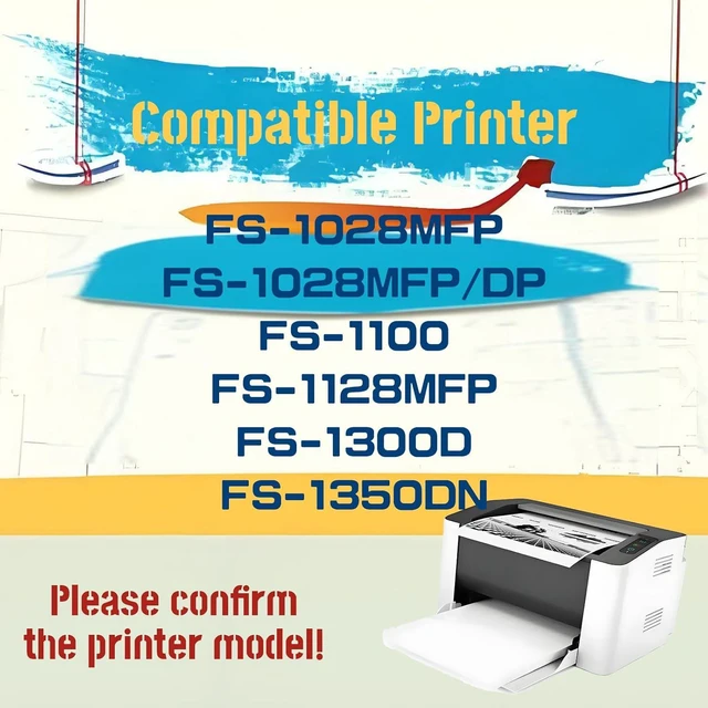 Alt view image 3 of 6 - SHENGX TK-132 TK132 Toner Cartridge, Compatible for Kyocera FS-1028MFP FS-1028MFP/DP FS-1100 FS-1128MFP FS-1300D FS-1350DN Printers, with Chip, Black,Black*1