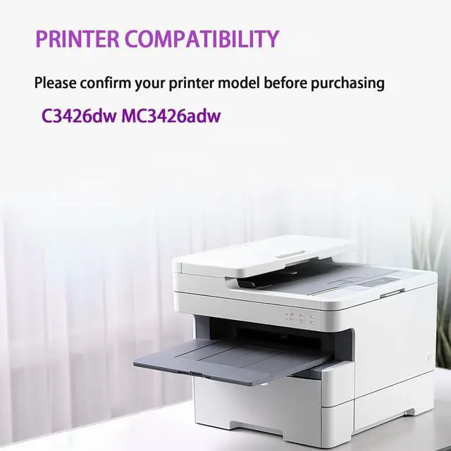 Alt view image 2 of 7 - C3426 Toner Cartridge Replacement (with Chip) for Lexmark C341XK0 C341XC0 C341XM0 C341XY0 Toner for Lexmark C3426dw MC3426adw Printer Yellow
