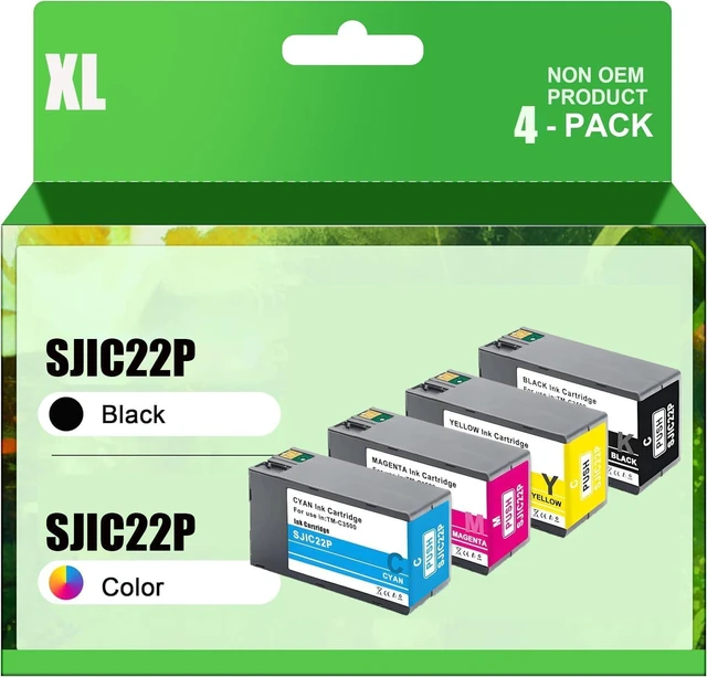 Main image of Remanufactured SJIC22P Pigment Ink Cartridge Replacement for ColorWorks TM-C3500 TM-C3510 TM-C3520 C3500 C3510 C3520 Printer 4-Pack
