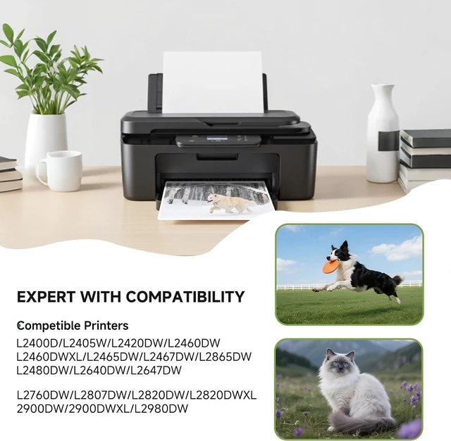 Alt view image 2 of 7 - TN830XL Black Toner Cartridge Compatible Replacement for L2640DW L2647DW HL L2420DW L2460DW L2460DWXL L2465DW L2480DW L2865DW MFC L2820DW L2900DWXL L2980DW (2 Pack)