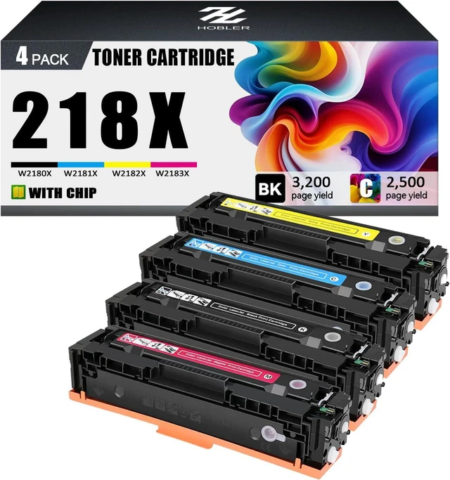 Main image of 218X Toner Cartridges Compatible for HP 218X W2180X W2181X W2183X W2182X Toner Cartridge Work for HP Laserjet Pro 3201dw MFP 3301fdw 3301sdw 3301cdw Printers