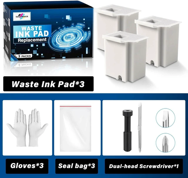 Alt view image 5 of 6 - Waste Ink Pad Replacement with Reset Software for Ecotank ET-4800 ET-2800 ET-2803 ET-2720 ET-2400 ET-4700 ET4800 ET2800 ET2803 ET2720 2800 4800 2803 Printers, Waste Ink Pad Maintenance Box (3 Packs)