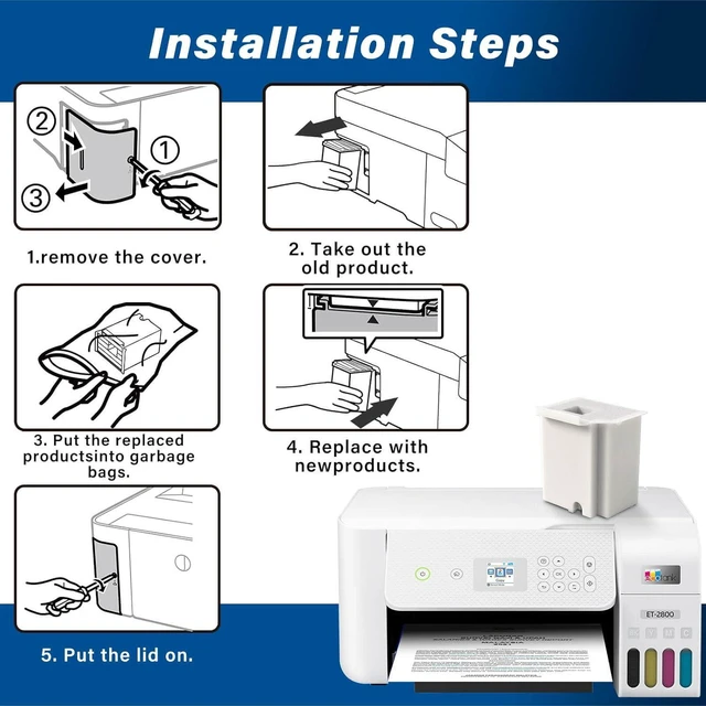 Alt view image 6 of 6 - Waste Ink Pad Replacement with Reset Software for Ecotank ET-4800 ET-2800 ET-2803 ET-2720 ET-2400 ET-4700 ET4800 ET2800 ET2803 ET2720 2800 4800 2803 Printers, Waste Ink Pad Maintenance Box (3 Packs)